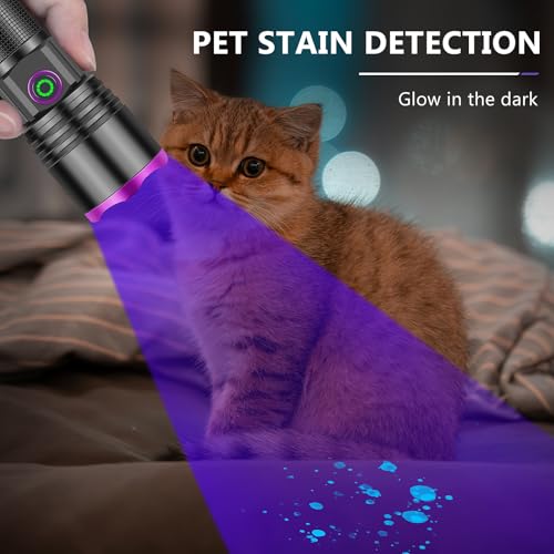 XLENTGEN 20W UV Light Flashlight 365nm, Black Light Ultraviolet Flashlights, for Resin Curing Fishing, Dry Glue, Fluorescent, Scorpion, Rockhounding, Pet Urine Detector