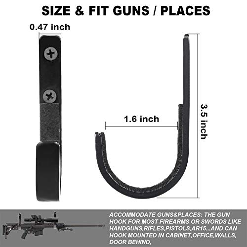 Gun Rack Storage Hooks for Rifles & Shotguns - Black 1 Set