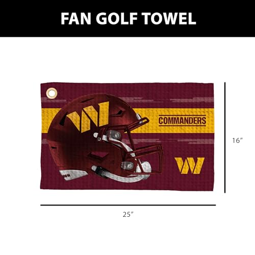 NFL Golf Towel - Absorbent Microfiber Waffle Fabric, 16x25 in
