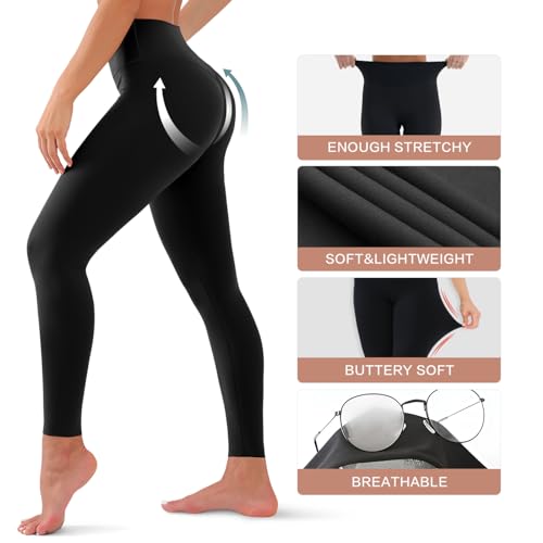 CHARMKING High Waisted Leggings for Women, Soft Tummy Control, Non