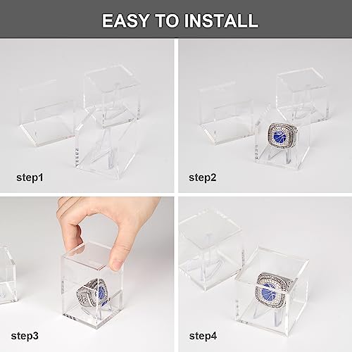 Championship Ring Display Case - Small Clear 2x2x2in