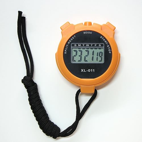Digital Sport Stopwatch Timer with Large Display, Alarm, Date & Time - 6 Pack