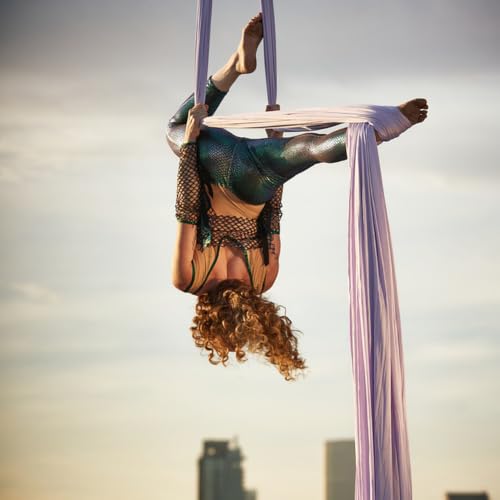 Aerial Silks Starter Kit with 11-Yard Yoga Hammock - Lavender