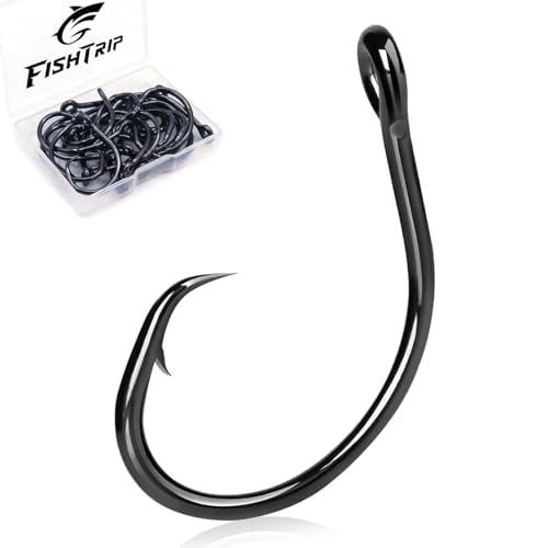 25pcs 5X Strong Circle Fishing Hooks for Saltwater Fishing
