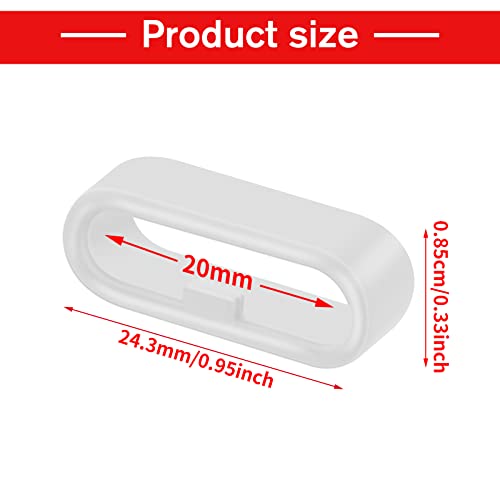 10 Pcs Silicone Watch Strap Fastener Rings - 20mm, 7 Colors