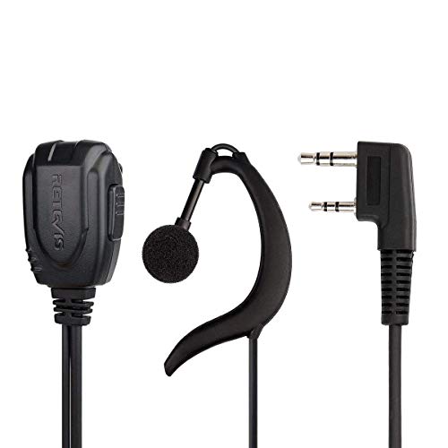 Retevis 2-Pin Earpiece PTT for H777 RT21 RT22 RT68 RT15 (G Type, Adjustable Length)
