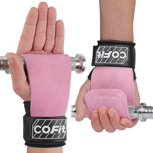 Weightlifting Wrist Straps with Enhanced Grip - Pink