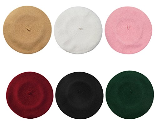 Wool French Beret Hat for Women & Men - Black Color