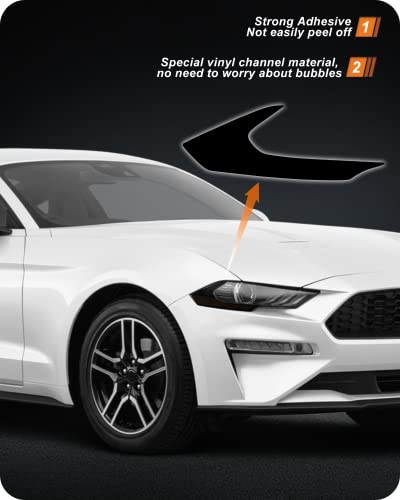 NDRUSH Headlight & Side Marker Vinyl Tint Film for Ford Mustang 2018-2021