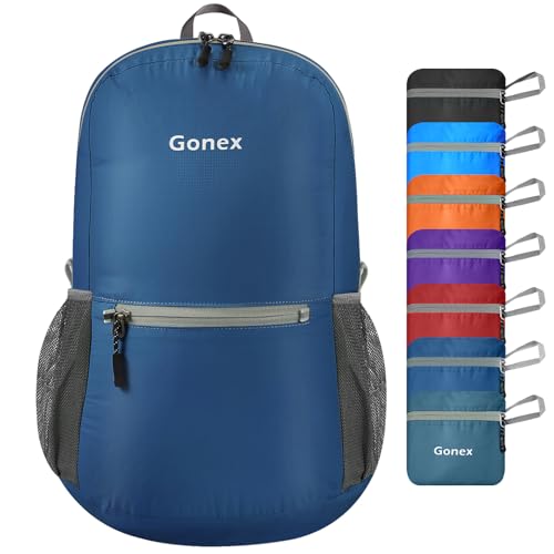 Gonex 20L Packable Daypack Backpack – Dark Blue Lightweight Foldable Travel Bag