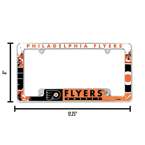 12" x 6" Chrome License Plate Frame - Philadelphia Flyers