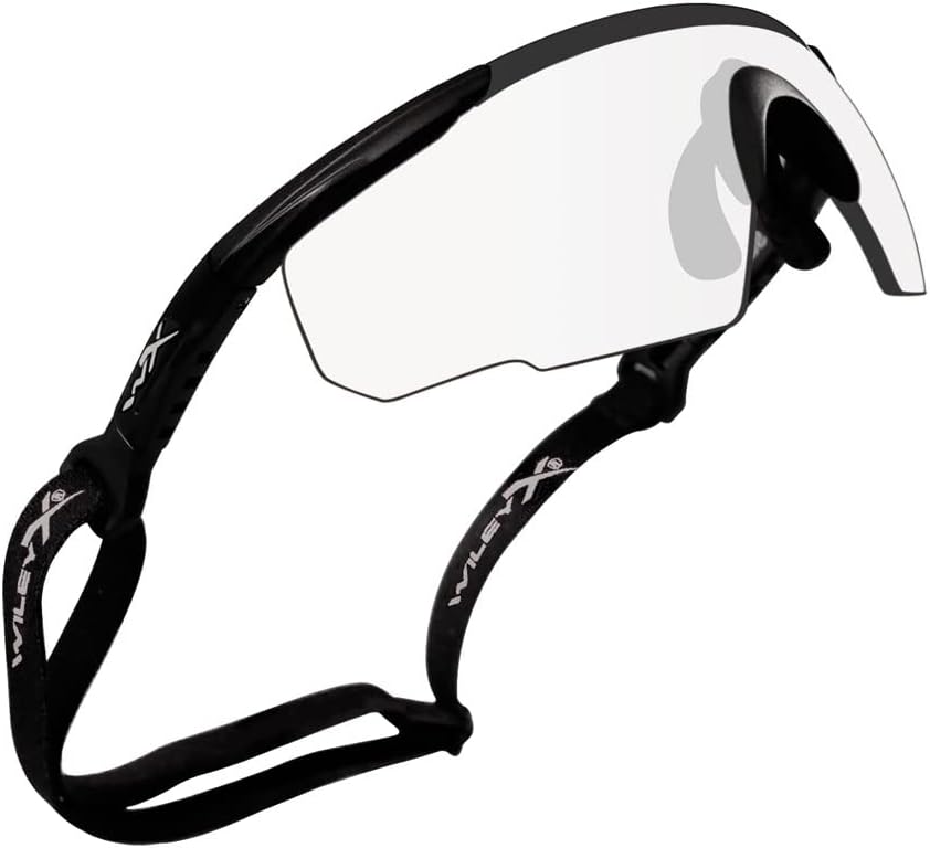 Wiley X Saber Advanced Shooting Glasses - ANSI Z87.1+ Safety Sunglasses for Men & Women | Matte Black Frames, Clear Lenses