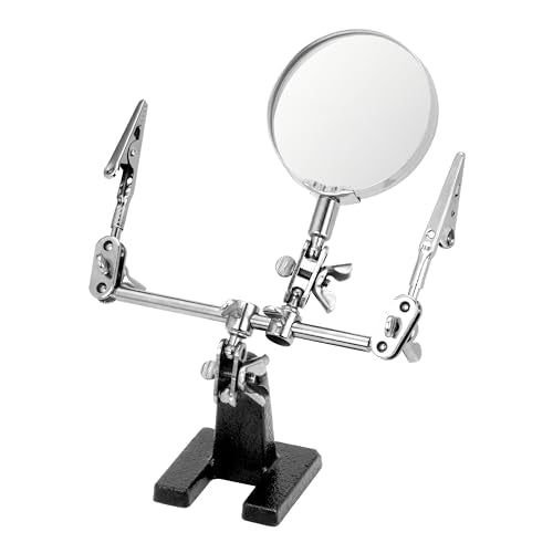 Helping Hand Magnifier Magnifying Glass Jewelry Clamp Holder Soldering Stand