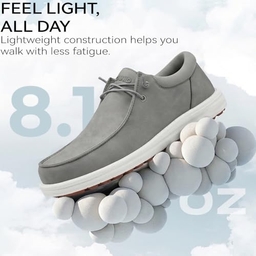 CENNID Men's Wide Spikeless Golf Shoes Slip On Loafers 9.5 Wide – Grey