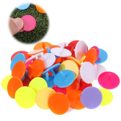Golf Ball Markers - 50 Pack Colorful Plastic Position Markers