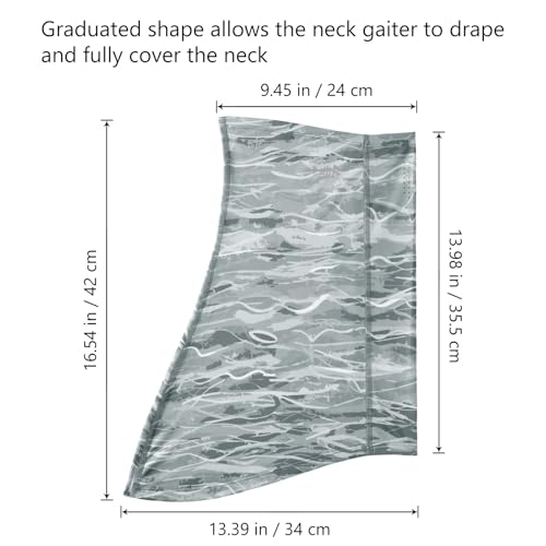 BASSDASH UPF 50+ Breathable Grey Camo Neck Gaiter - Quick Dry Face Mask for Men & Women