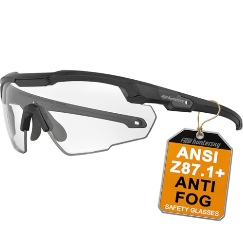 Ballistic Tactical Shooting Glasses - ANSI Z87+ UV400 - Black Clear