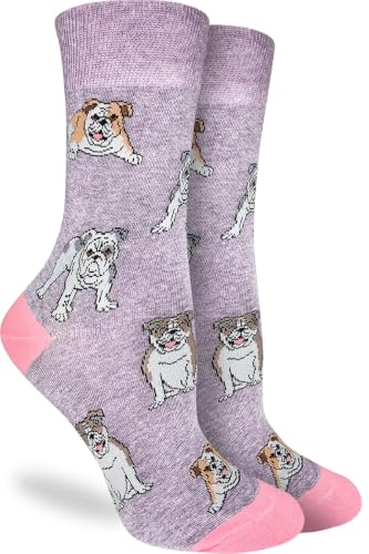 Women’s Bulldogs Dog Socks - Funny Cute Animal Crew Socks for Adults, Good Luck Sock
