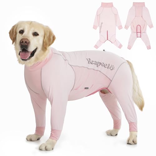 Dog Cooling Suit with UPF 50+ Sun Protection, Quick-Dry Jumpsuit for Large & Medium Dogs (Blush Pink, 5X-Large)