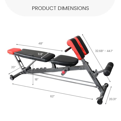 Adjustable FID Weight Bench & Roman Chair - 1,000 lb Capacity