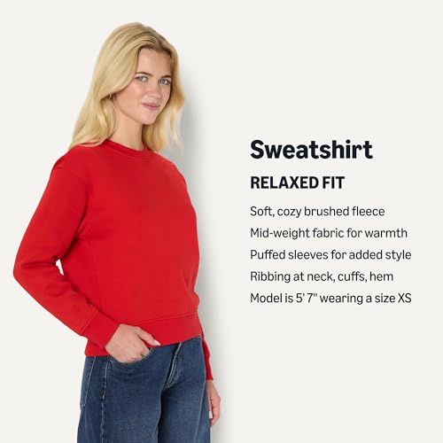 Amazon Essentials x Sofia Grainge Women's Relaxed Fit Red Sweatshirt Large