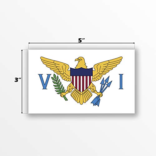 Virgin Islands Flag Decal Sticker - 2-Pack, 5x3 Inches