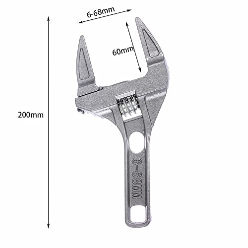 HomeSoGood Wrench Short Shank 6-68 mm Large Openings Bathroom Aluminum Alloy Spanner Wrenches Repair Tool for Plastic Plumbing Tube Washbasin Nut Disassembly