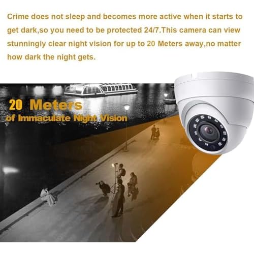 5MP Analog Coax Dome TVI CVI CCTV Surveillance Security Camera, 2.8mm 100¡Æ Wide Viewing Angle, 65ft IR Night Vision, Outdoor, Full Metal Housing, ONLY Compatible with 5MP and 8MP DVR