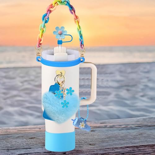 Stanley Cup Accessories Set - Handle Strap, Charms, Blue
