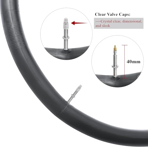 700C Bike Tubes 35-43C with Removable Presta Valve 40mm - 2 Pack