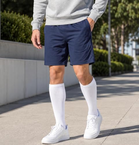 Unisex Knee-High Sports Socks for Soccer and Training - Large White