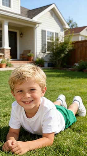 Kids Cotton Summer Shorts - Toddler Boys & Girls - Green 4-5T