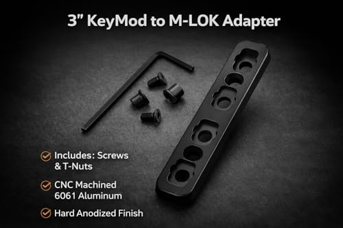 Keymod to Mlok Adapter Converter - 3 Inch, Pack of 1