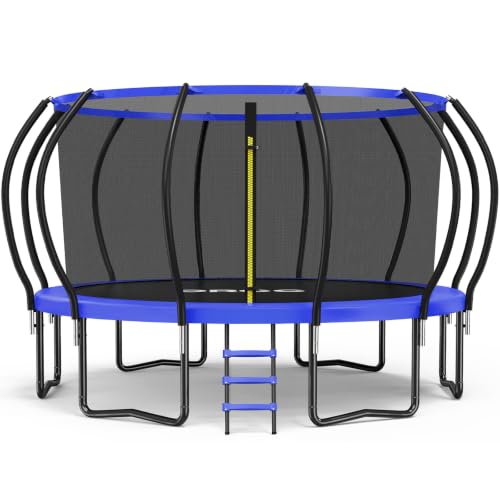 14FT Kids Trampoline with Enclosure, Ladder & Anti-Rust Frame