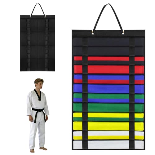 Karate Belt Display Rack - Holds 12 Martial Arts Belts
