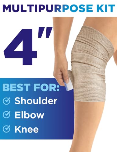 Premium Elastic Bandage Wrap - 4” (2pk) Self-Closing Compression
