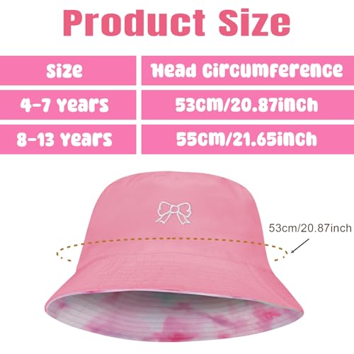 Kids Double-Sided Sun Protection Bucket Hat - Pink (4-7 Years)