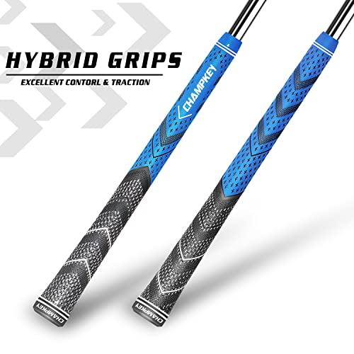 Midsize Blue Golf Grips 13 Pack with Vise Clamp & Solvent