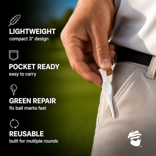 3-Inch Step-Up Golf Tee & Divot Repair Tool - 5 Pack