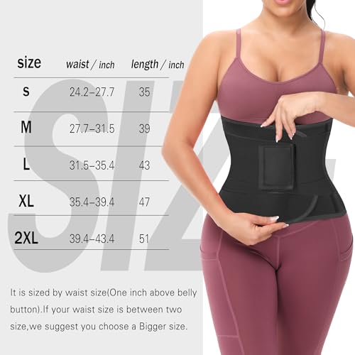Waist Trainer Belt for Women & Men - Small Black Shaper Trimmer
