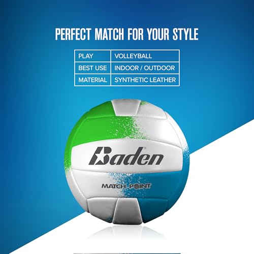 Baden Match Point Cushioned Volleyball – Official Size 5, Neon