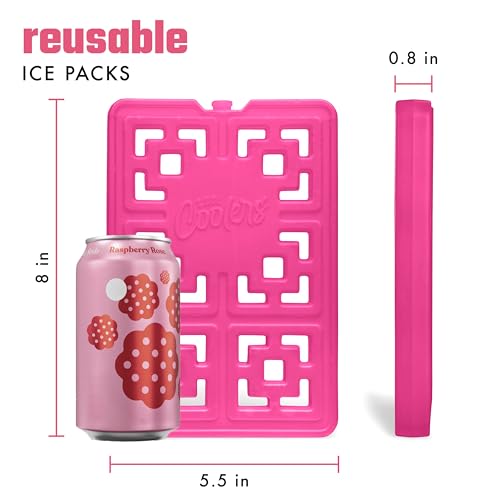 XL Reusable Ice Packs for Coolers - Hot Pink, 2 Pack