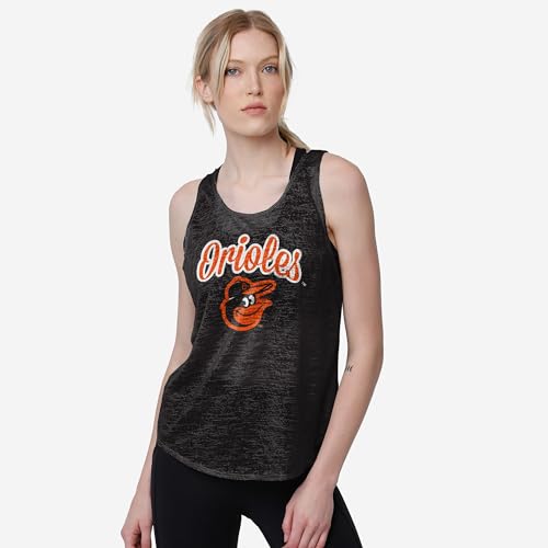 MLB Women's Baltimore Orioles Sleeveless Burn Out Shirt - Medium