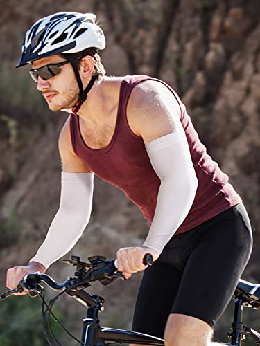 Cooling Arm Sleeves - 4 Pairs, Non-Slip, Black & White