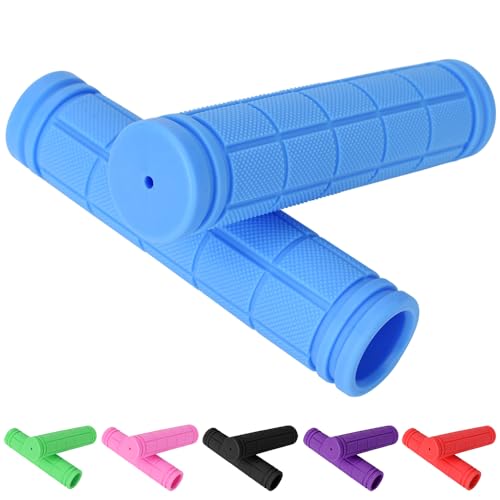 Soft TPR Bike Handlebar Grips - 132mm MTB Bicycle Grips - 22.2mm - Blue