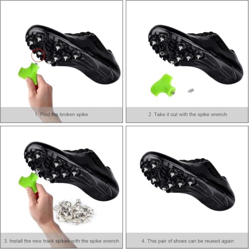 1/4 Inch Track Spikes Set - 30 Running Spikes & Wrench