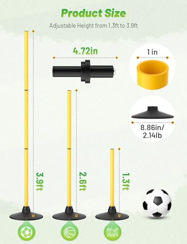 Agility Training Poles 4 Pack - 50 Inch High-Visibility Soccer Equipment