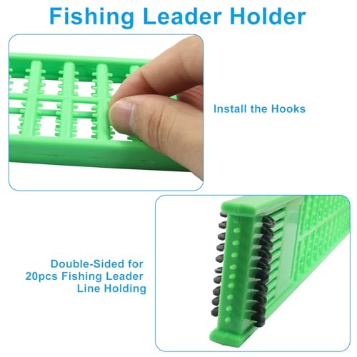 Fishing Hook Holder - Dual-Side ABS Plastic, 20-Position, Blue & Green