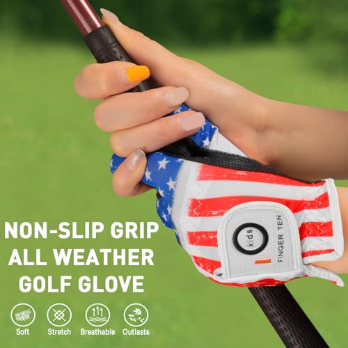 Kids Golf Glove - Left Hand USA - X-Large, Extra Grip & Breathable