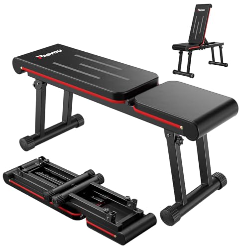 Adjustable Weight Bench - 660LB Capacity, Foldable, Black
